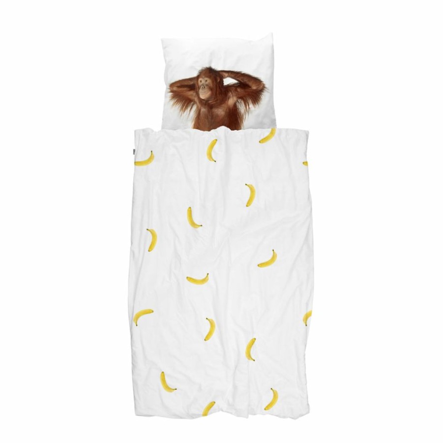 Kids Interiors & Decor * | Snurk Monkey Organic Bedding Set