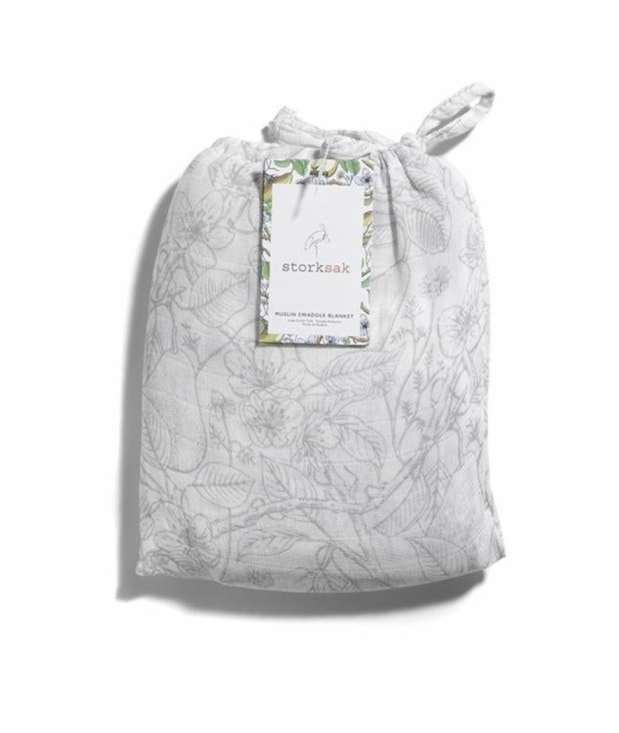 Kids Interiors & Decor * | Storksak Muslin Swaddle Blanket Garden Print