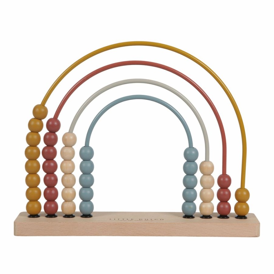 Kids Interiors & Decor * | Little Dutch Rainbow Abacus Pure & Nature Decorative Items