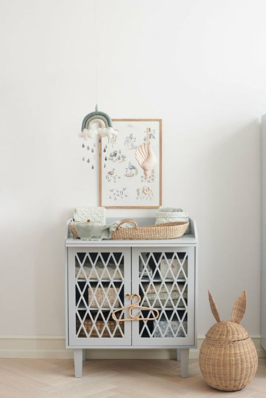 Kids Interiors & Decor * | Cam Cam Copenhagen Cam Cam Rattan Rabbit Storage Basket Toy Storage Baskets