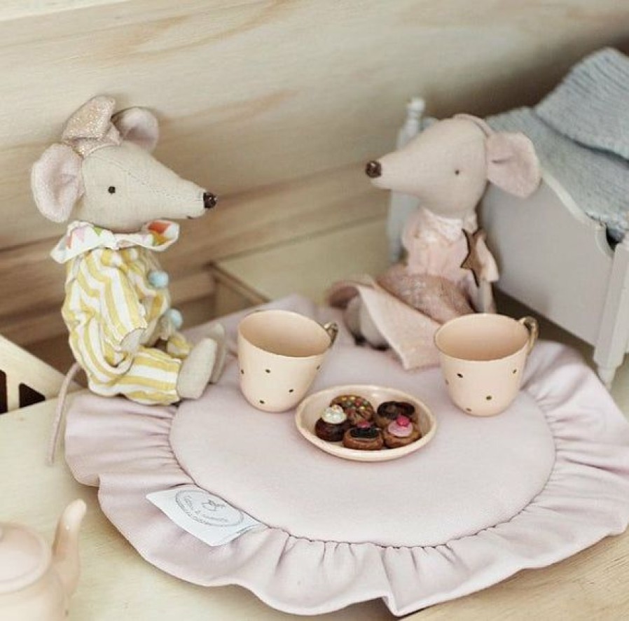 Play * | Cotton & Sweets Mini Doll House Playmat With Ruffles Powder Pink