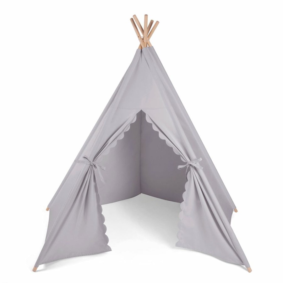 Kids Interiors & Decor * | Canopies & Teepees Little Green Sheep Teepee Play Tent Grey