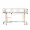 Kids Furniture * | Oliver Furniture Wood Low Loft Bed White/Oak Kids Beds