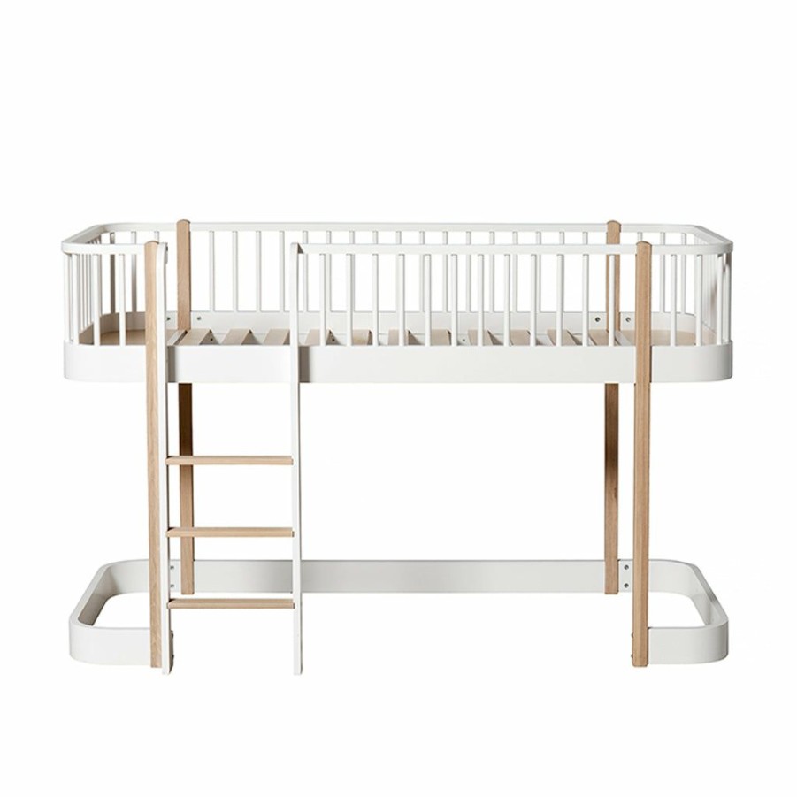 Kids Furniture * | Oliver Furniture Wood Low Loft Bed White/Oak Kids Beds