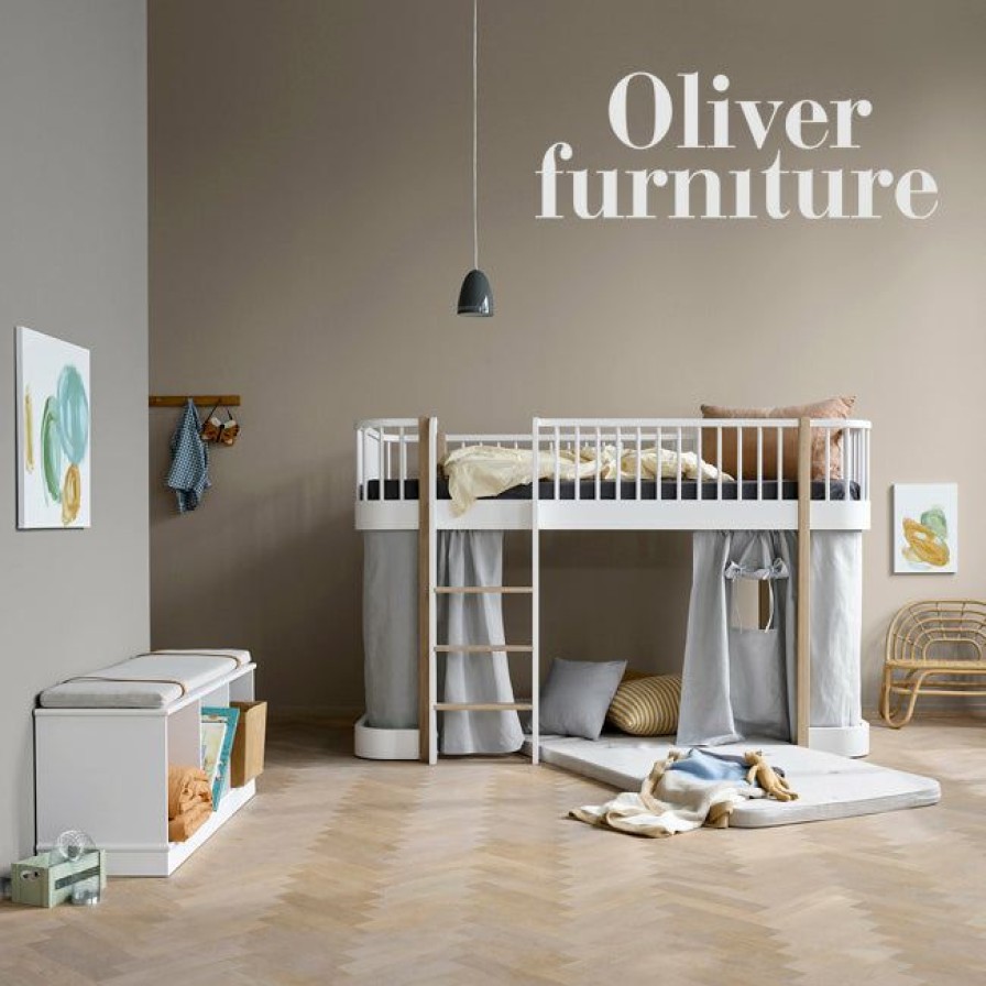 Kids Furniture * | Oliver Furniture Wood Low Loft Bed White/Oak Kids Beds