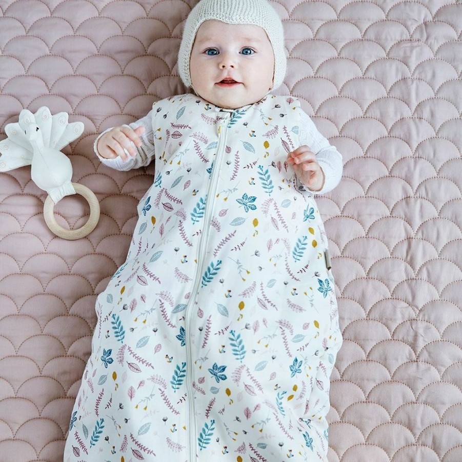 Kids Interiors & Decor * | Cam Cam Copenhagen Organic Baby Sleeping Bag (2.5 Tog) Pressed Leaves Rose Sleeping Bags