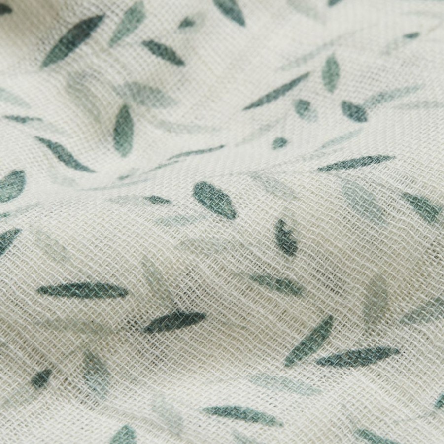 Kids Interiors & Decor * | Cam Cam Copenhagen Organic Swaddle Light Green Leaves