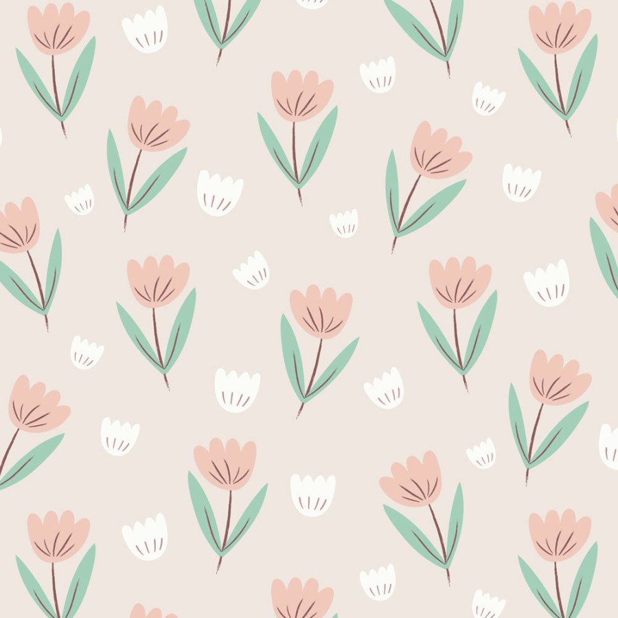 Kids Interiors & Decor * | New Arrivals Hibou Home Summer Pink Wallpaper