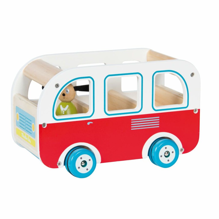 Gifts * | Moulin Roty Wooden La Grande Famille Bus Wooden Toys