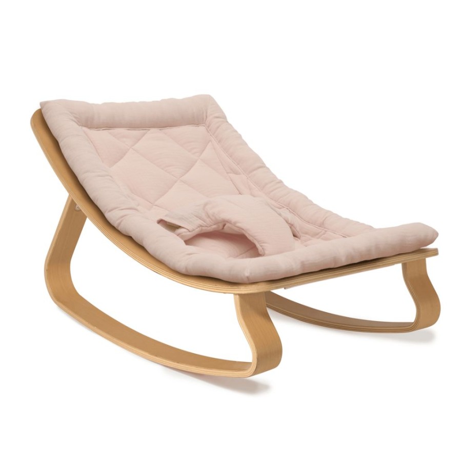 For Baby * | Charlie Crane Levo Baby Rocker Beech + Nude Pink Cushion