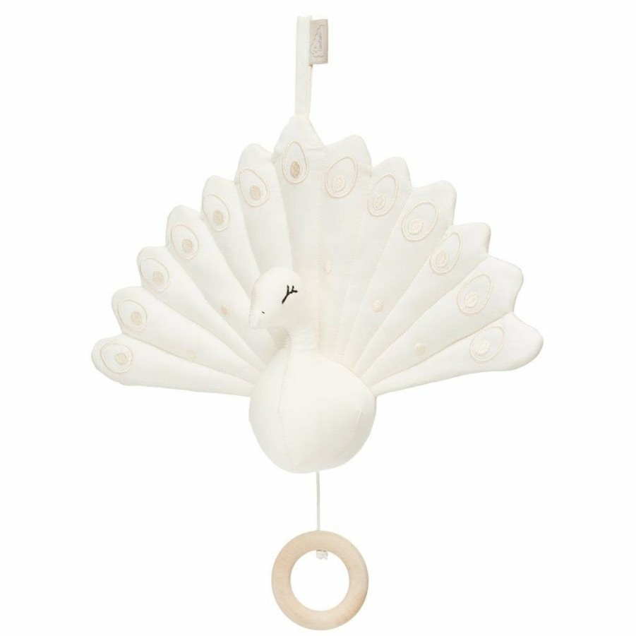 Kids Interiors & Decor * | Cam Cam Copenhagen Peacock Musical Mobile Cream/White Mobiles