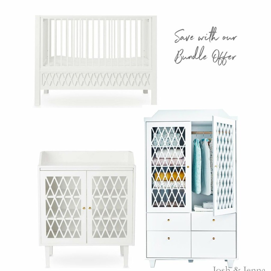 Kids Furniture * | Cam Cam Copenhagen Harlequin Set White Cots & Cribs