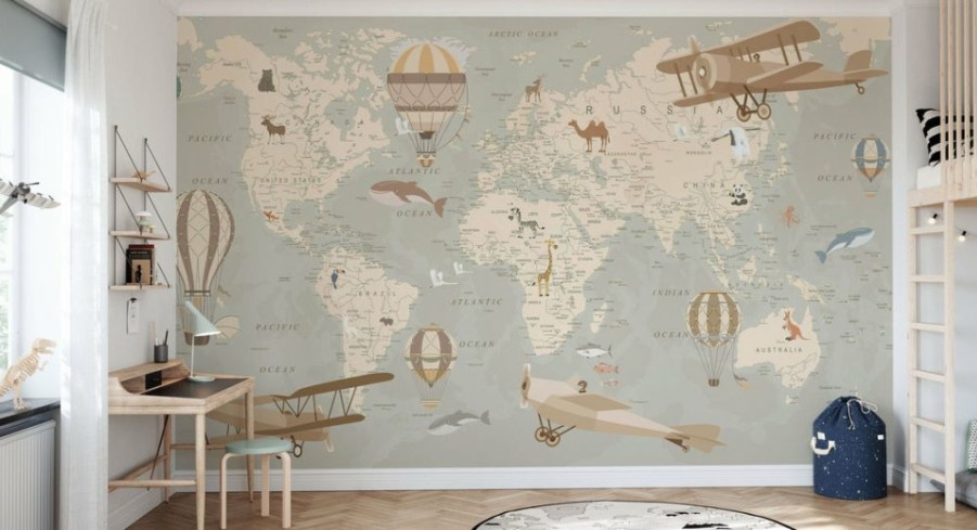 Kids Interiors & Decor * | Photowall Kids Custom Wall Mural Explore The World New Arrivals