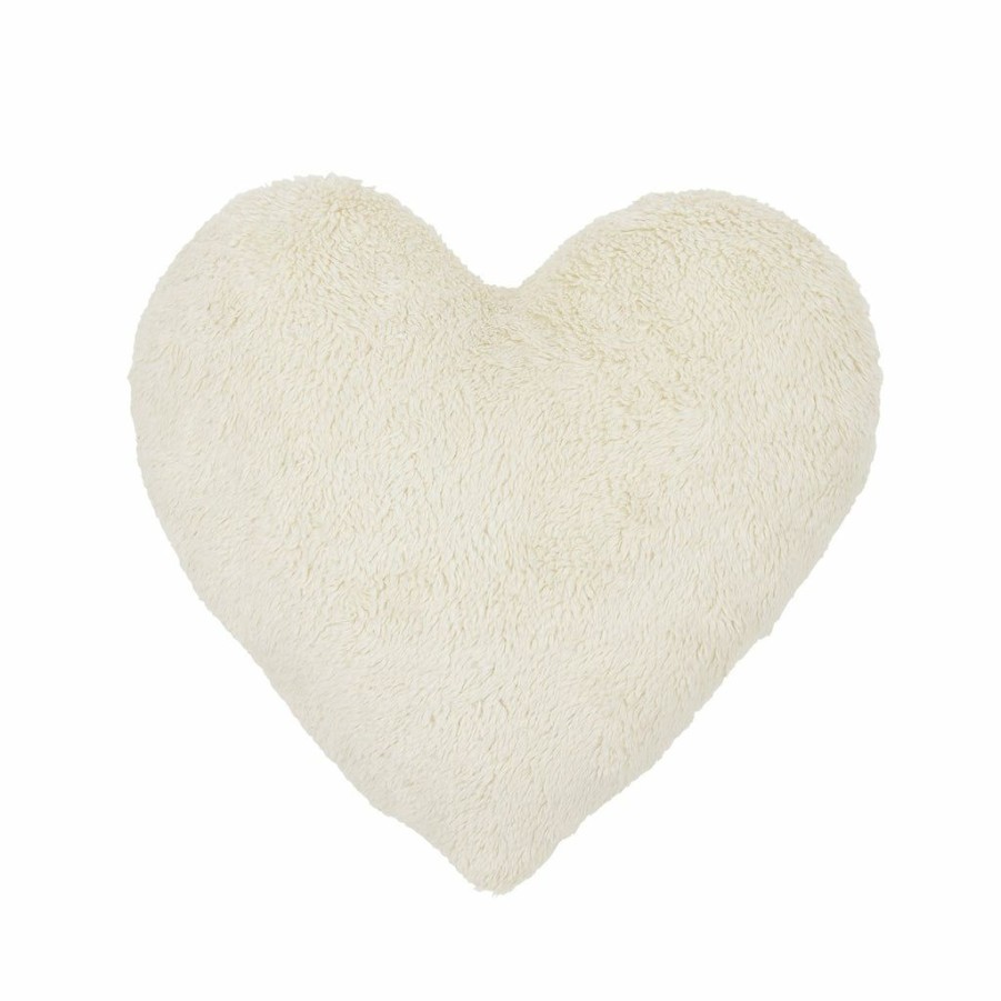 Kids Interiors & Decor * | Cotton & Sweets Plush Heart Cushion Vanilla Cushions