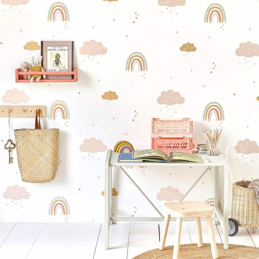 Kids Interiors & Decor * | Hibou Home Rainbows Wallpaper New Arrivals