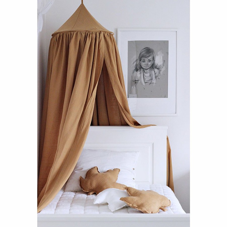 Kids Interiors & Decor * | Cotton & Sweets Linen Canopy Caramel