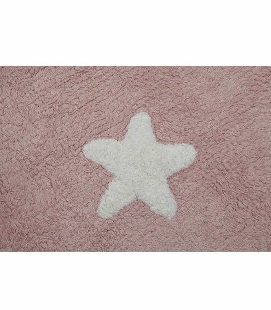 Kids Interiors & Decor * | Lorena Canals Machine Washable Rug Stars Pink/White Rugs