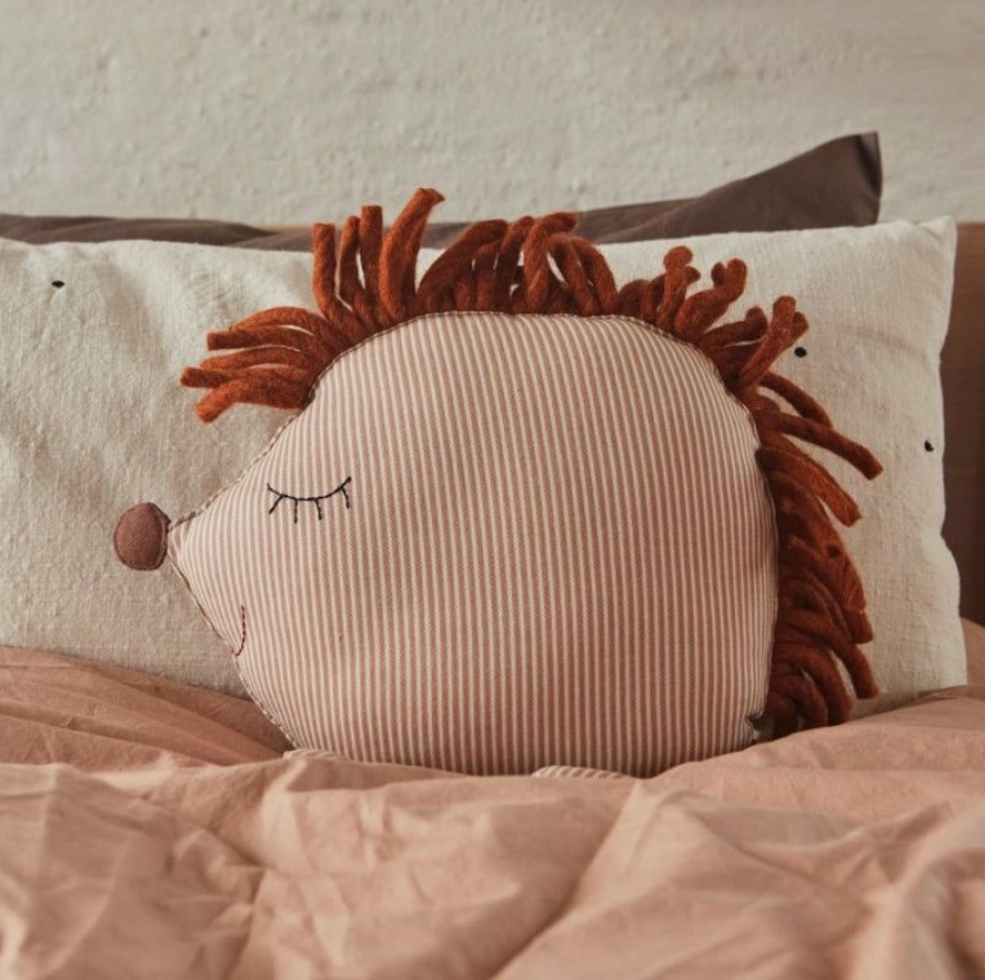 Kids Interiors & Decor * | Oyoy Hope Hedgehog Denim Cushion