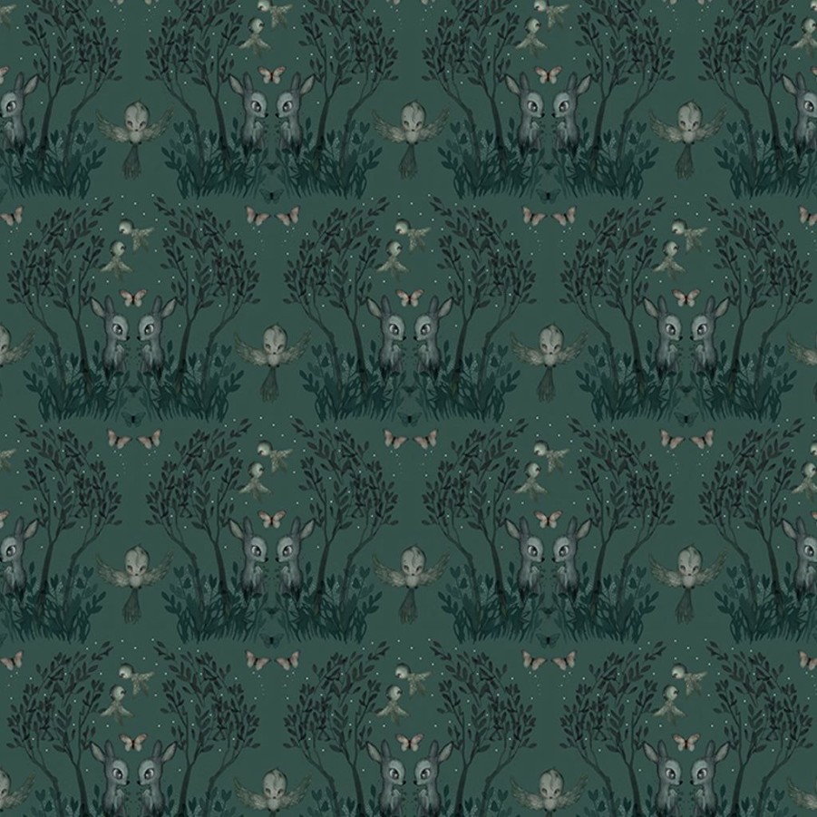 Kids Interiors & Decor * | Kids Wallpaper Jimmy Cricket Wallpaper Garden Pine Green