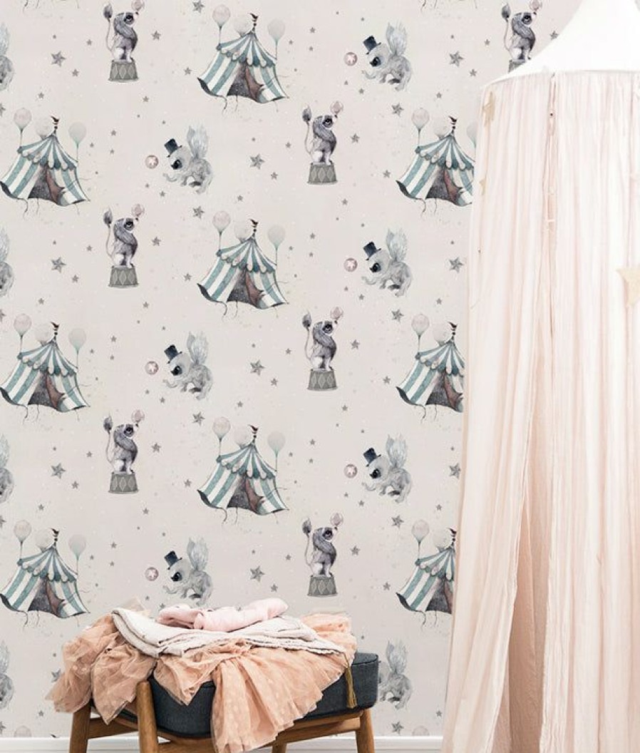 Kids Interiors & Decor * | Kids Wallpaper Mrs Mighetto Wallpaper Powder Pink Circus