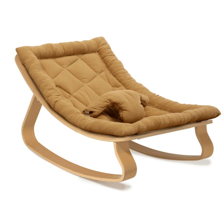 For Baby * | Bouncers & Baby Chairs Charlie Crane Levo Baby Rocker Beech + Caramel Cushion