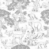 Kids Interiors & Decor * | Dekornik Kids Wallpaper Woodland Animals White Wallpaper