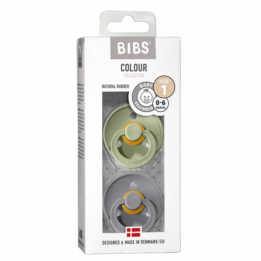 Gifts * | Bibs Colour 2 Pack Pacifier -Sage & Cloud