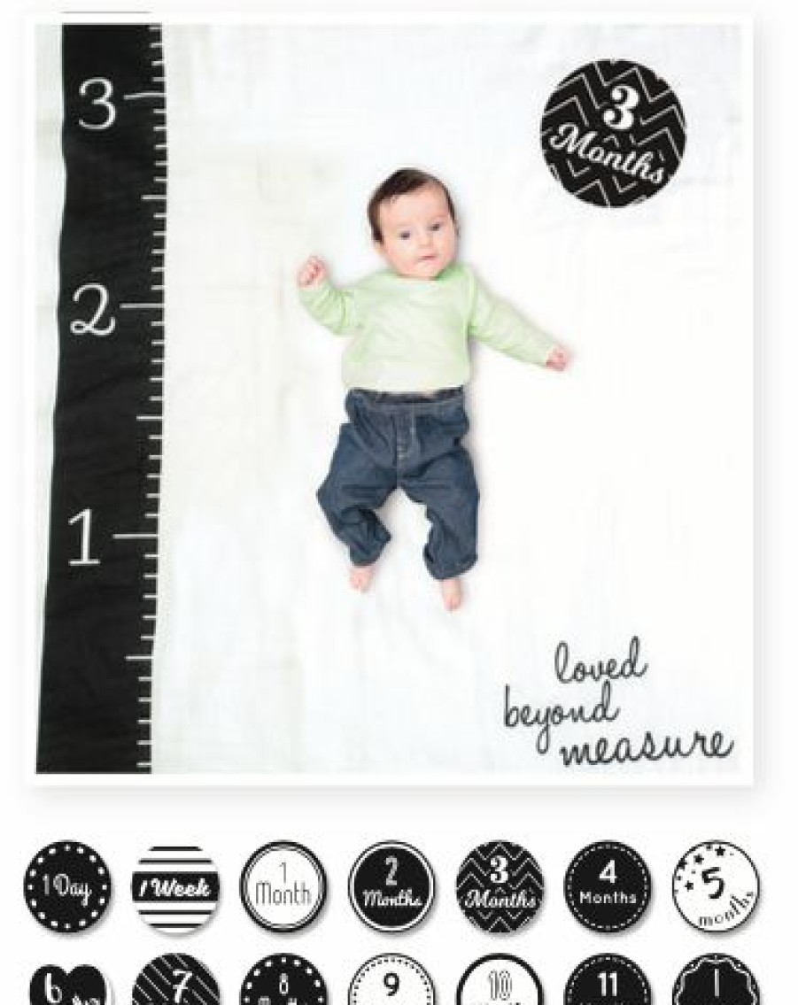 Kids Interiors & Decor * | Lulujo Baby'S First Year Swaddle & Milestone Cards Loved Beyond Measure