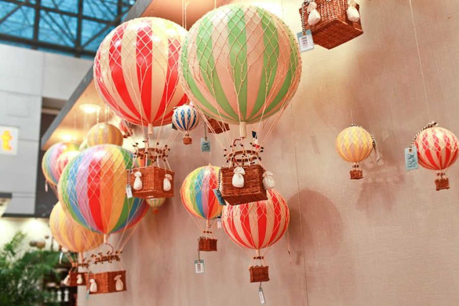 Kids Interiors & Decor * | Authentic Models Hot Air Balloon Pastel Rainbow (Various Sizes)