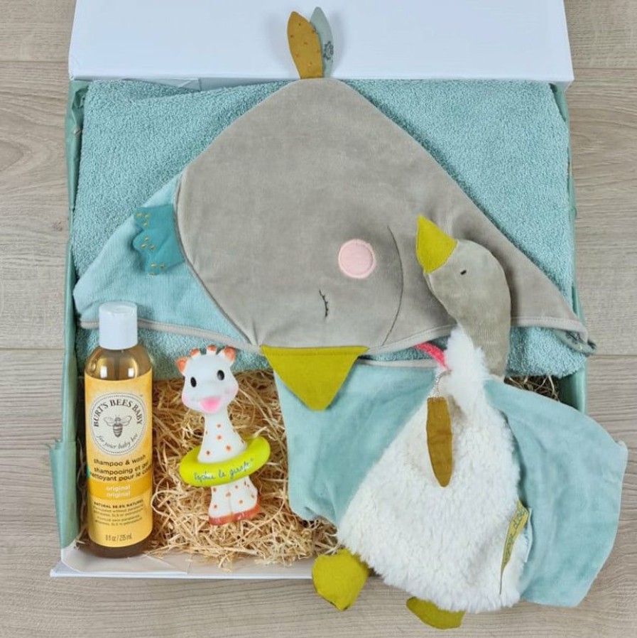 Gifts * | Josh & Jenna Luxury Baby Bath Time Gift Box Goose Baby Gift Boxes & Hampers