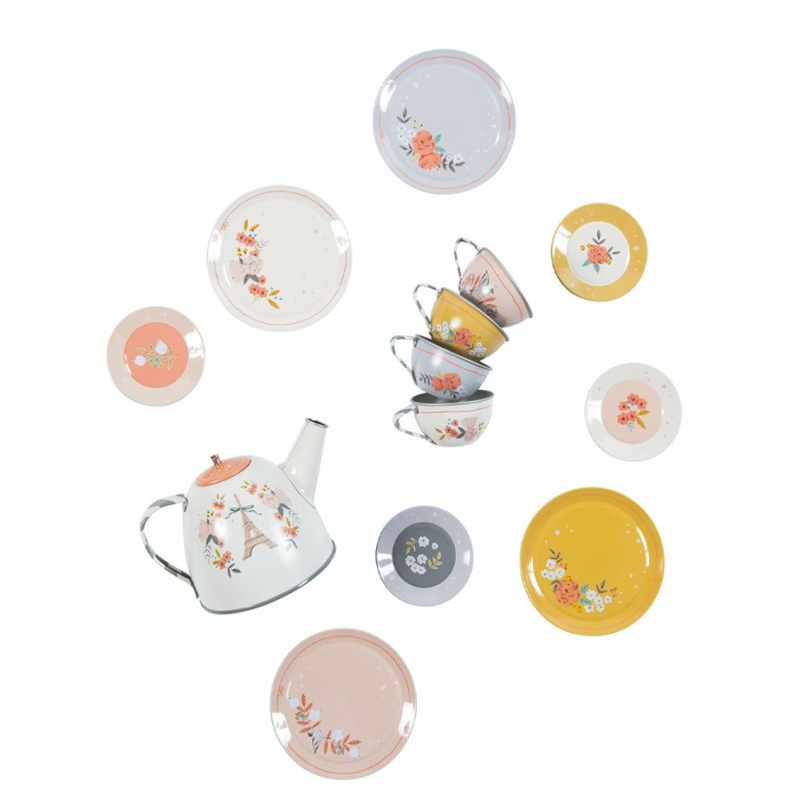 Gifts * | Kitchen & Shop Play Moulin Roty Les Parisiennes 14 Piece Tea Set