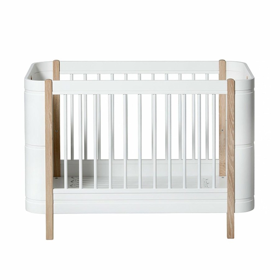 Kids Furniture * | Oliver Furniture Wood Mini+ Cot Bed (0-9Yrs) White/Oak