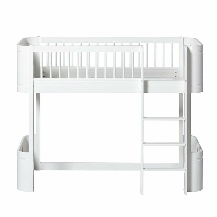 Kids Furniture * | Oliver Furniture Mini+ Low Loft Bed White Kids Beds