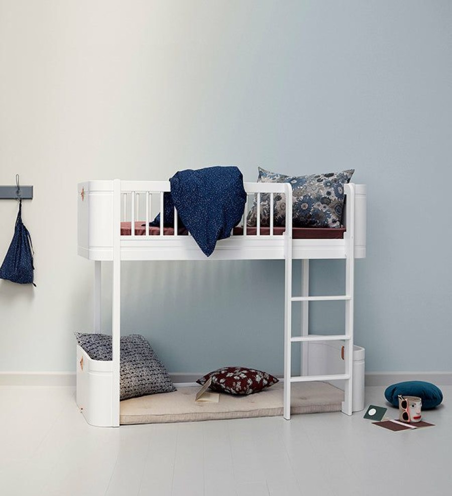 Kids Furniture * | Oliver Furniture Mini+ Low Loft Bed White Kids Beds