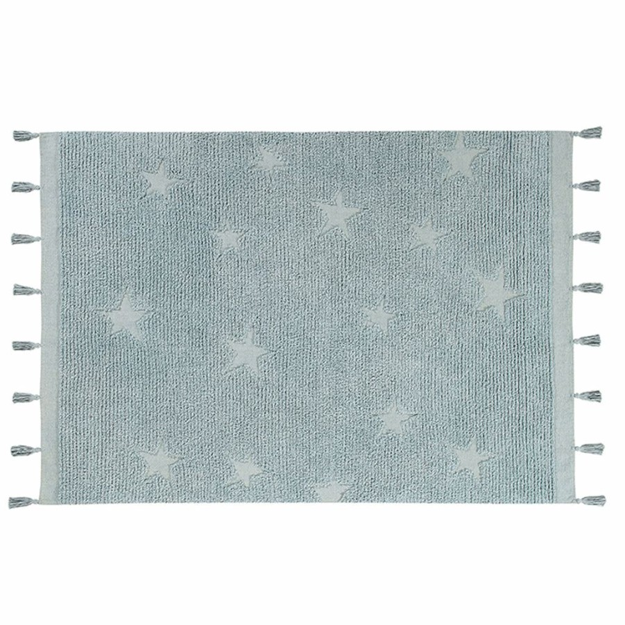 Kids Interiors & Decor * | Rugs Lorena Canals Machine Washable Rug Hippy Star Aqua Blue