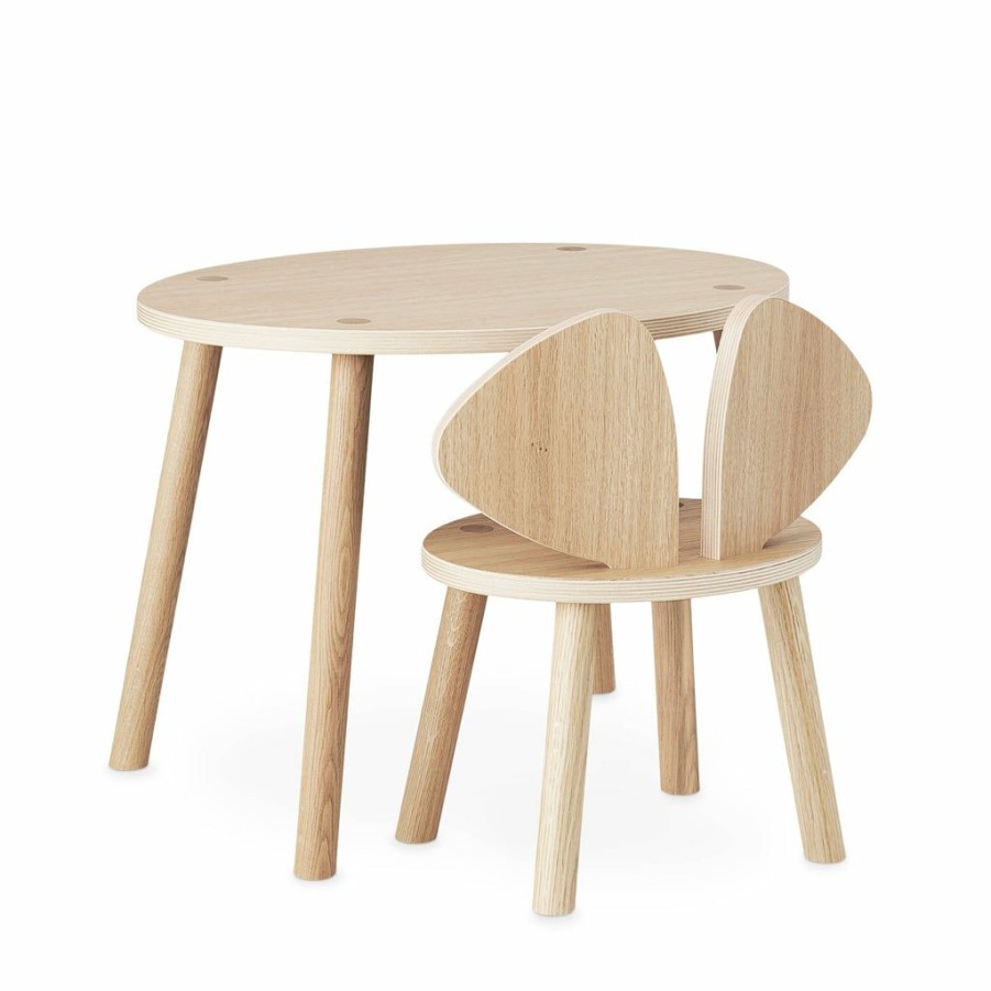 Kids Furniture * | Kids Tables & Chairs Nofred Kids Mouse Table Oak (2-5 Years)