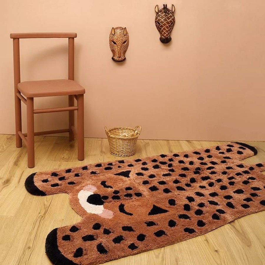 Kids Interiors & Decor * | Nattiot Rugs Cotton Rug Little Cheetah