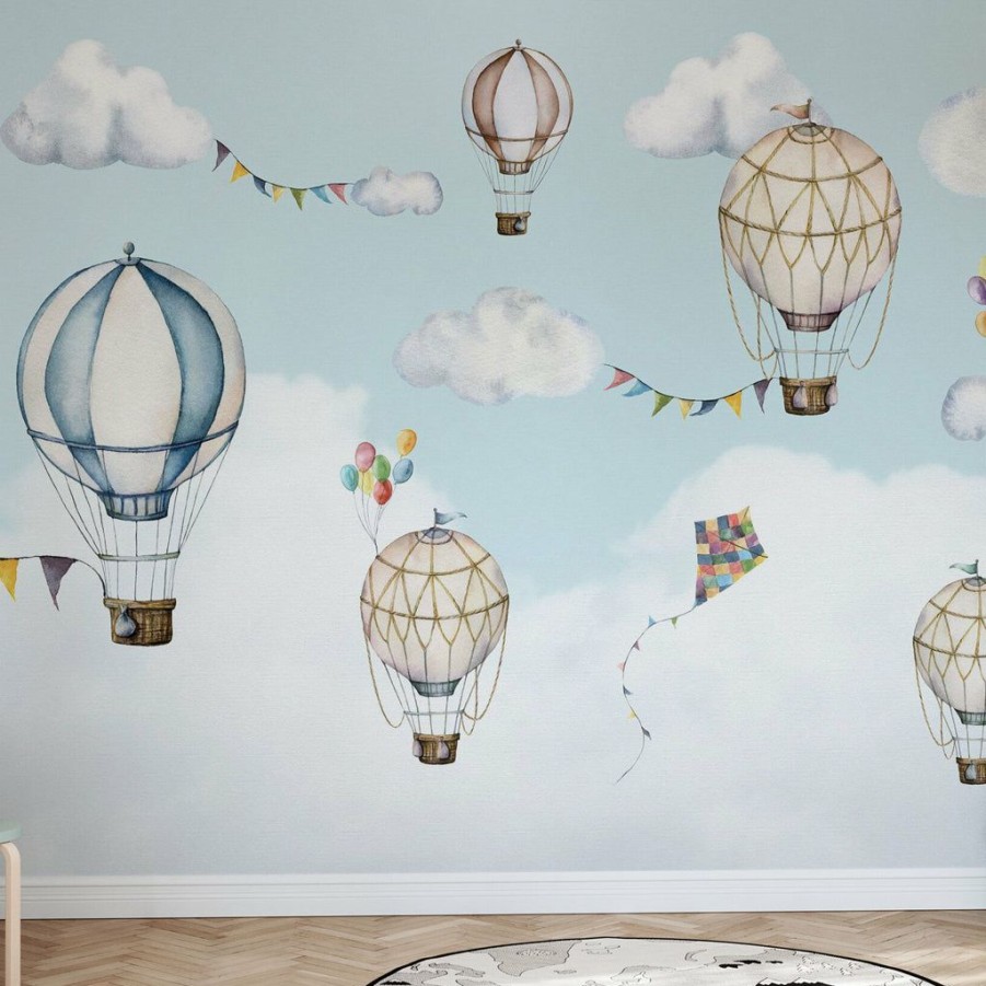 Kids Interiors & Decor * | Photowall New Arrivals Kids Custom Wall Mural Up Up & Away