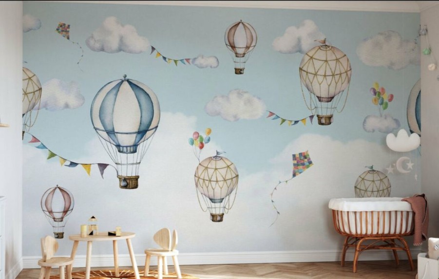 Kids Interiors & Decor * | Photowall New Arrivals Kids Custom Wall Mural Up Up & Away