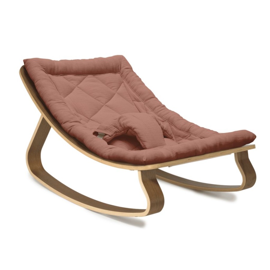 For Baby * | Charlie Crane Levo Baby Rocker Walnut + Bois De Rose Cushion New Arrivals