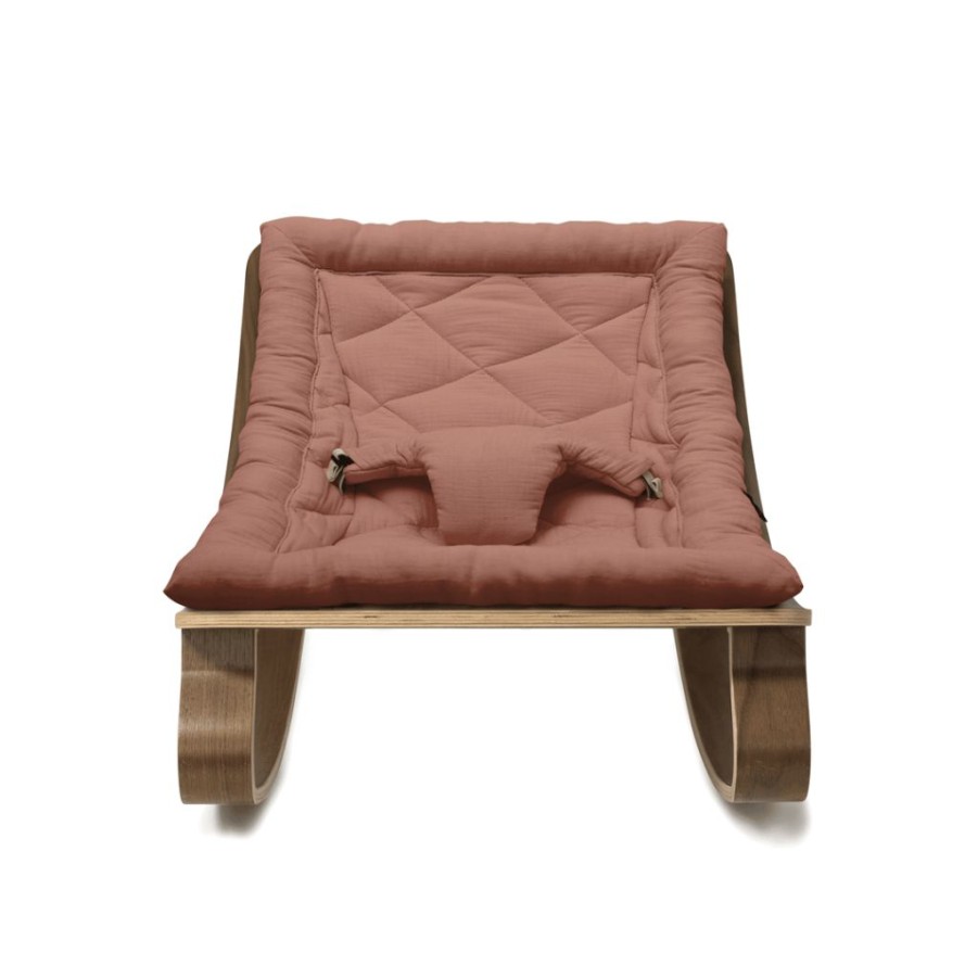 For Baby * | Charlie Crane Levo Baby Rocker Walnut + Bois De Rose Cushion New Arrivals