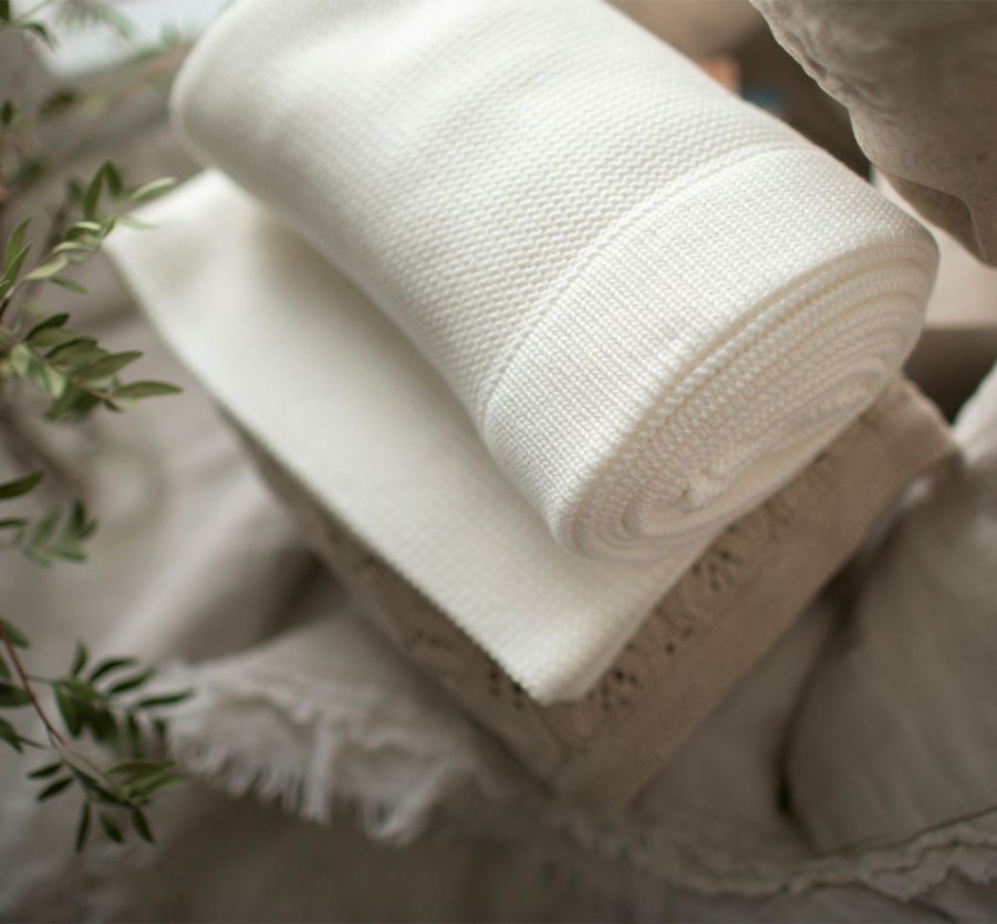 Gifts * | My Memi New Arrivals Classic Bamboo Cotton Blanket Ivory