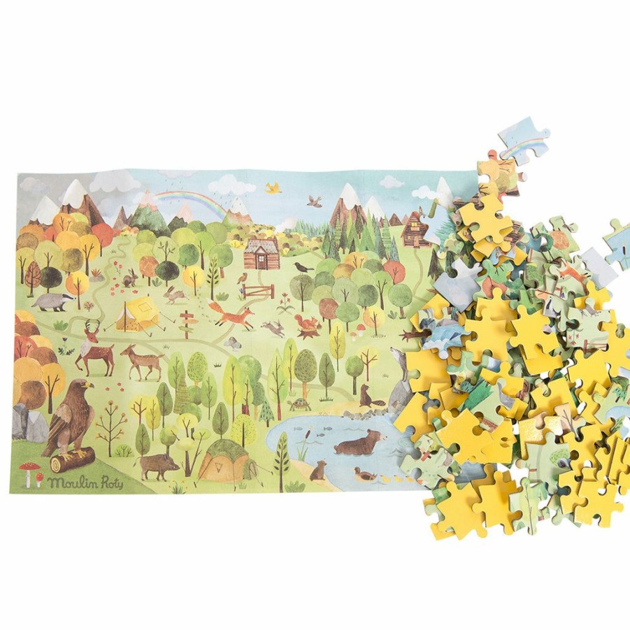 Gifts * | Moulin Roty Woodlands Jigsaw Shapes & Puzzles