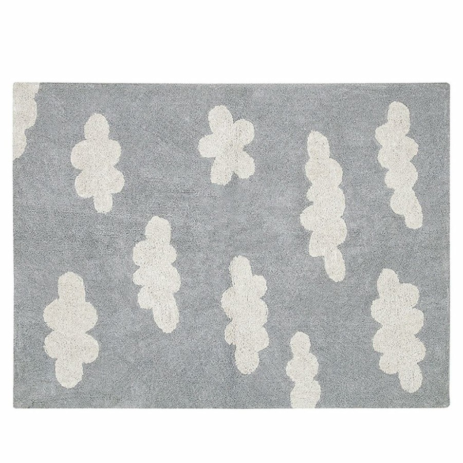 Kids Interiors & Decor * | Lorena Canals Machine Washable Rug Clouds Vintage Grey