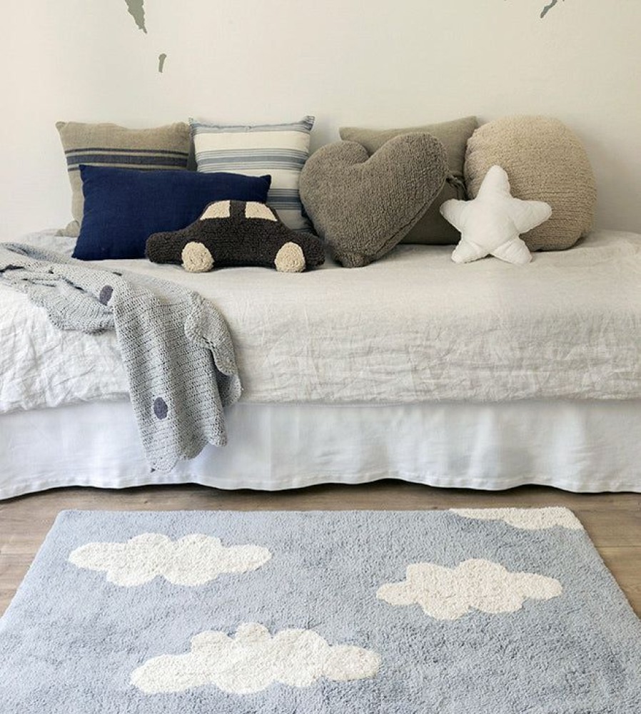 Kids Interiors & Decor * | Lorena Canals Machine Washable Rug Clouds Vintage Grey