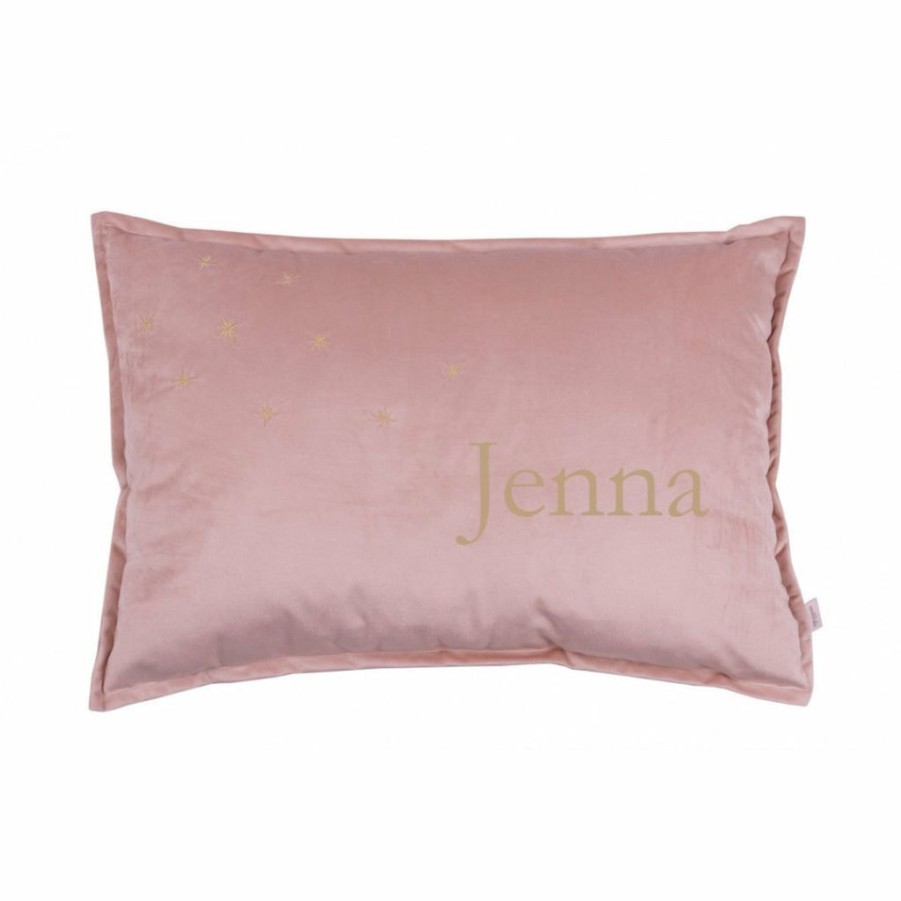 Kids Interiors & Decor * | Malomi Kids New Arrivals Personalised Luxury Velvet Cushion Powder Pink