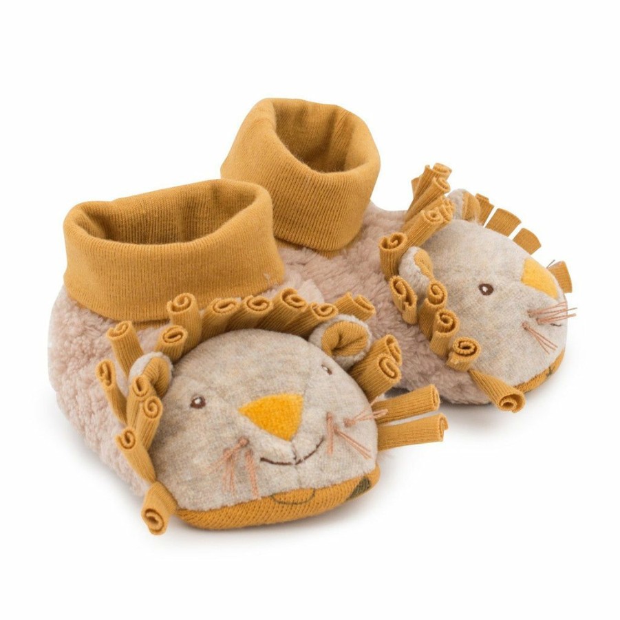 Gifts * | Moulin Roty Soft Baby Slippers Lion Clothing & Accessories