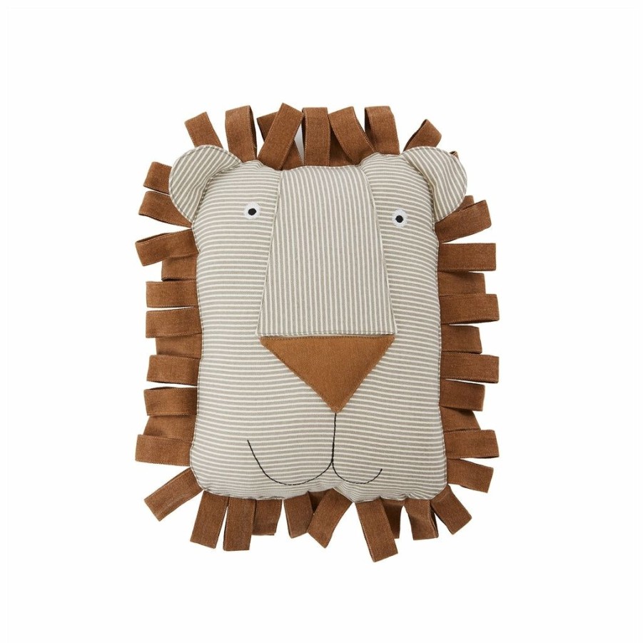 Kids Interiors & Decor * | Cushions Oyoy Lobo Lion Denim Cushion Caramel