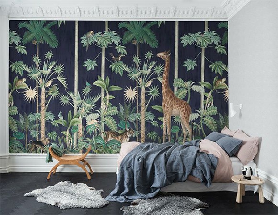 Kids Interiors & Decor * | Rebel Walls Kids Wallpaper Kids Custom Wall Mural Giraffe Stroll Nightfall