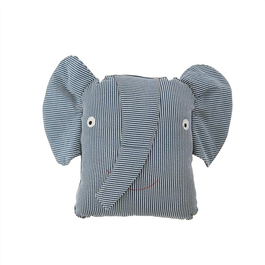 Kids Interiors & Decor * | Cushions Oyoy Erik Elephant Denim Cushion